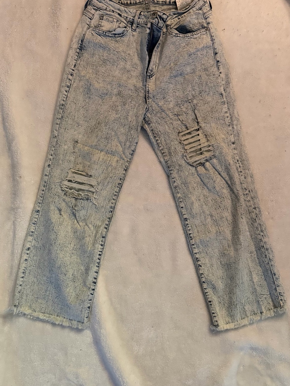 Guess Women's Acid Wash Light Blue Straight Leg Jeans